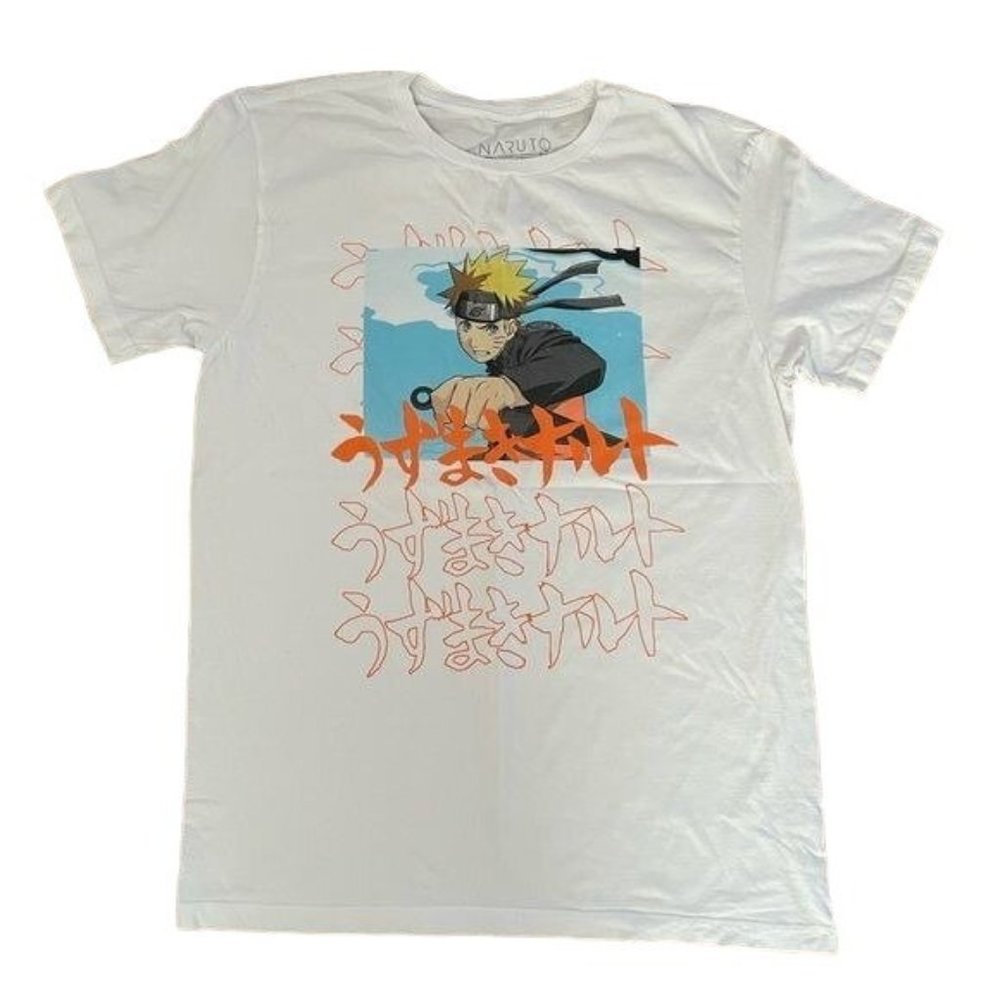 Naruto Shippuden Collection White T-Shirt, Sz Large